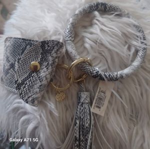 Faux Snakeskin Bangle with Coin Purse.